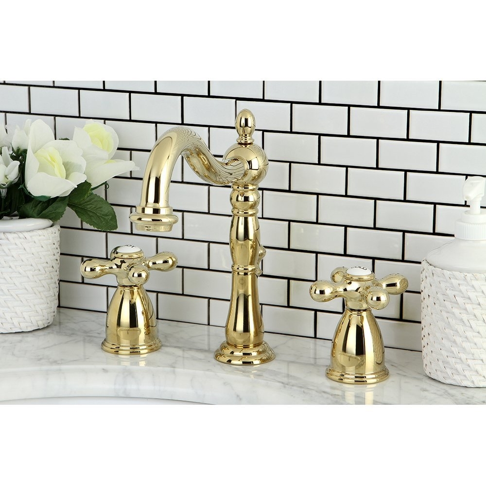 Veneto Widespread Polished Brass Lavatory Faucet